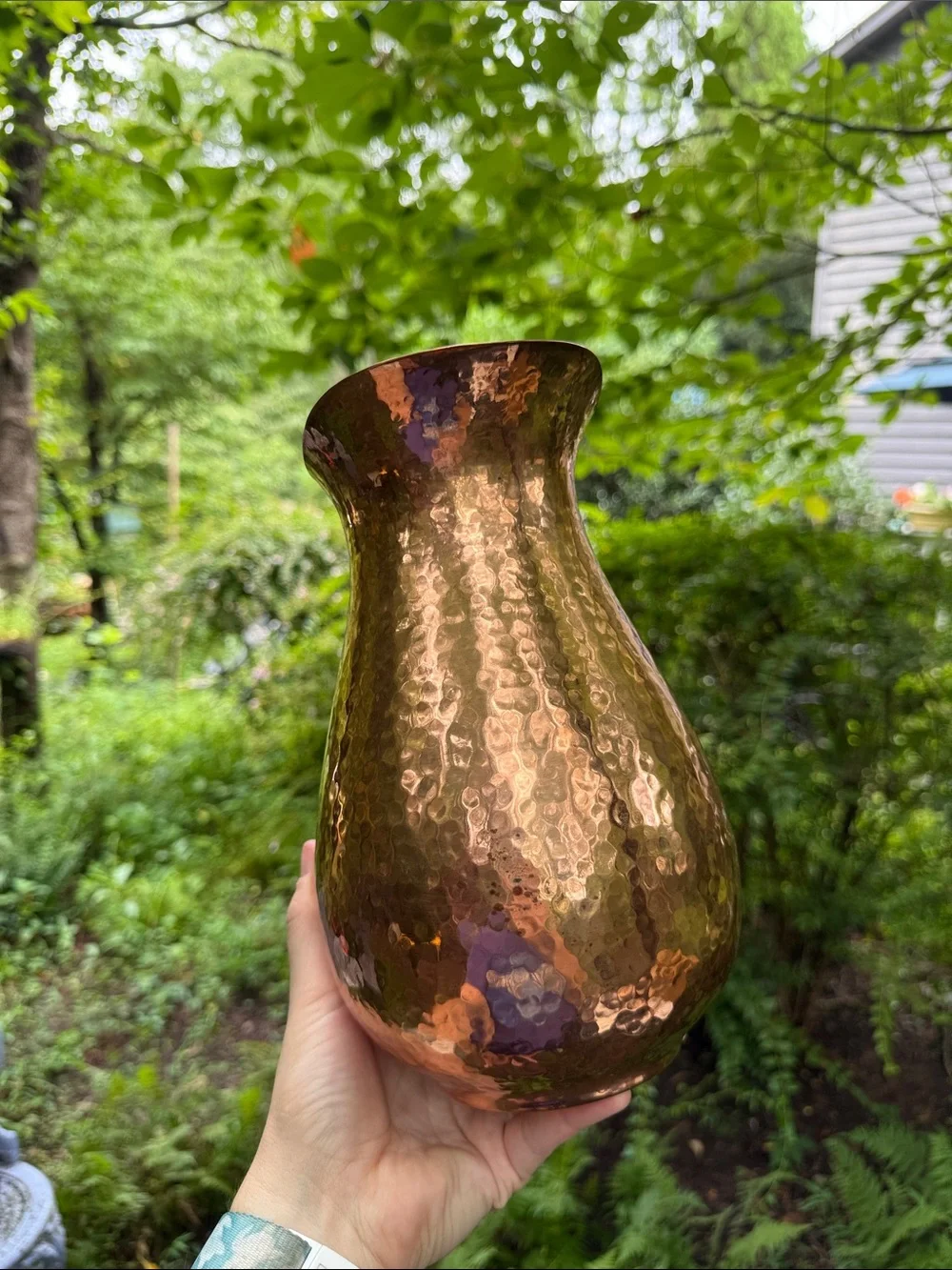 Gorham Hammered Copper Pitcher-Style Vase
